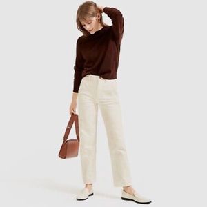 Everlane Straight Leg Crop Pants in Bone Ecru Size 10